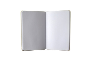 Open blank notebook isolated transparent png with copy space