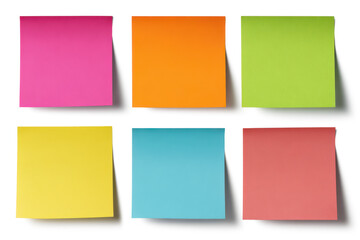 colorful sticky notes with shade isolated on white or transparent png
