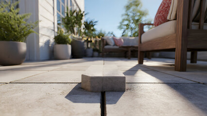 Stone Pathway Leading To Backyard With Clean Finished Hardscape Surface