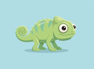 Obraz premium Cute Cartoon Chameleon Illustration.