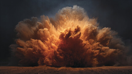A powerful explosion of sand and dust creates an awe-inspiring display of nature's raw energy and destructive potential.