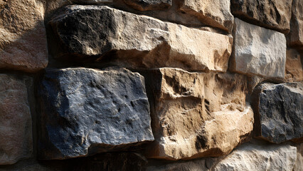 Retaining Wall Integrated Into Sloped Landscape With Clean Stone Finish