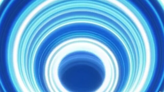 Looped Abstract Hyperspace Animation with Bright Blue Circles, 3D Modern Wallpaper