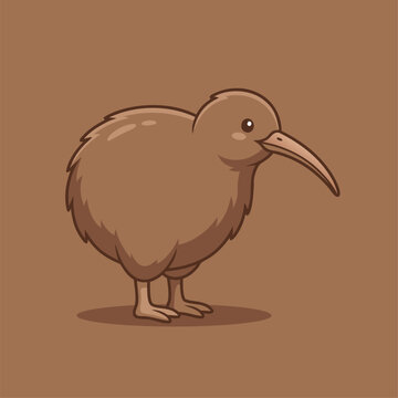 Cute Cartoon Kiwi Bird Illustration.