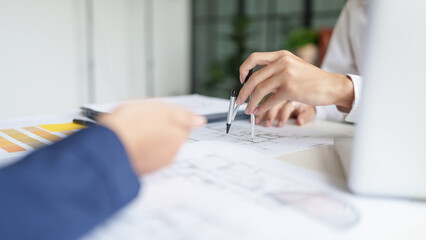 Architecture drawing on architectural project business architecture building construction...