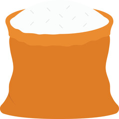 Sack of Rice Flat Illustration. Clean Icon Design Element on Isolated White Background