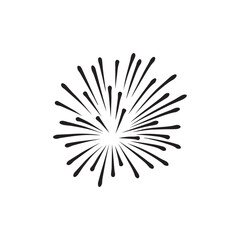 Obraz premium New Years or Independence Day fireworks flat icon 