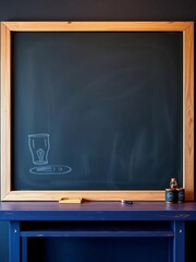 A vast, empty chalkboard waits for ideas to be written,  conceptual,  empty