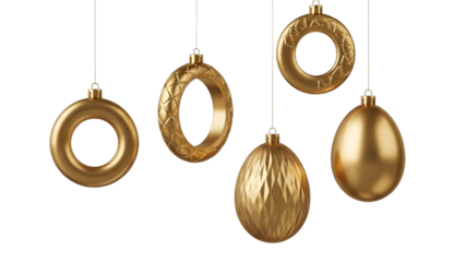 Elegant gold pendant lights in various oval shapes
