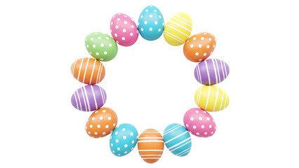 Colorful easter eggs forming a circle