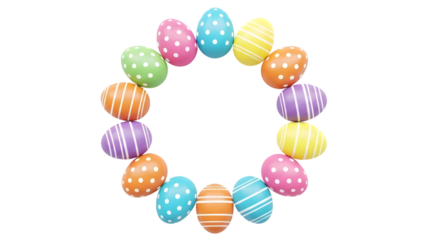 Colorful easter eggs forming a circle