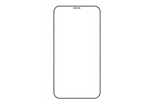 Smartphone outline blank template transparent background - Powered by Adobe