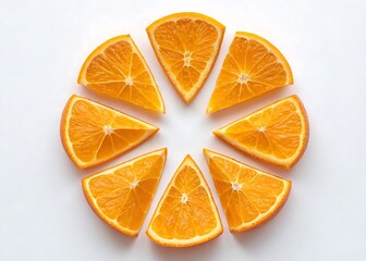 Sliced Orange Pieces In Perfect Circle Fresh Citrus Pattern