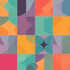 Geometric tile pattern, bold colors, contemporary design,  design,  color