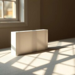 Abstract geometric play of light and shadow on a muted surface,  shadow,  depth of field