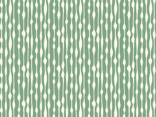 Hand Drawn Green Organic Stripe Seamless Pattern