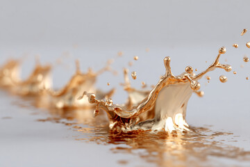 liquid gold splashing dynamic motion abstract