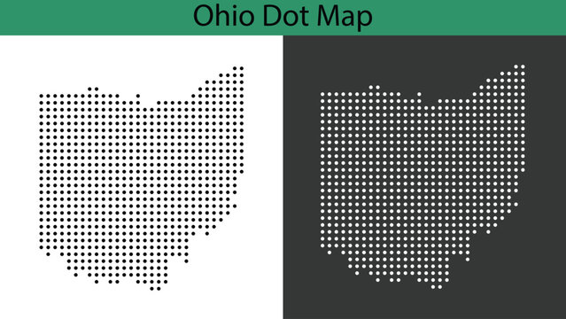 Ohio dot maps vector in the USA