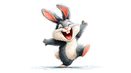 portrait of a rabbit with a white background