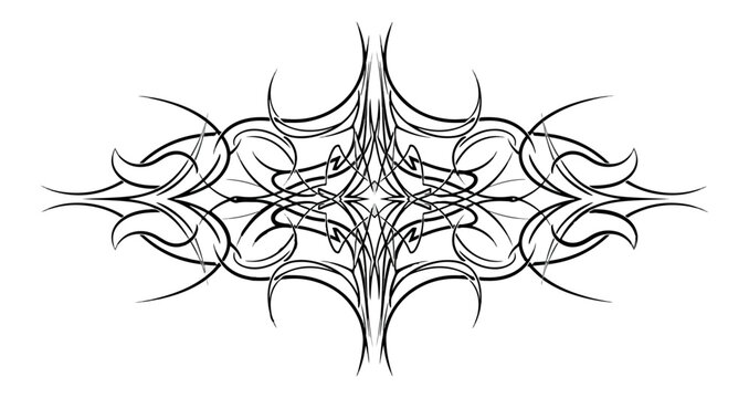 Abstract symmetrical graphic design element black and white