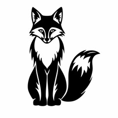 Obraz premium silhouette of sitting fox