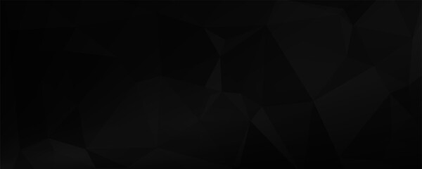 Obraz premium Modern black white abstract background. Minimal. Gradient. Dark grey banner with geometric shapes, lines, stripes, triangles. Design. Futuristic. Cut paper or metal effect. Origami, mosaic, geometry.