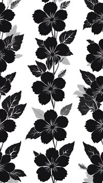 Elegant black and white hibiscus flower pattern for textile and backgrounds designs