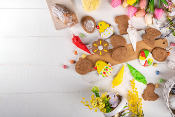 Easter cookies making background