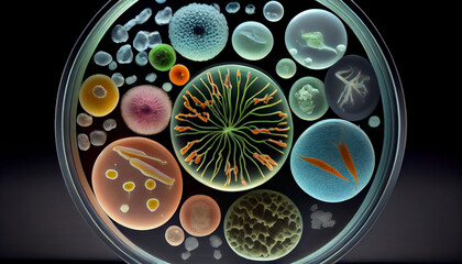 High magnification research reveals intricate organic molecular shapes generated by AI