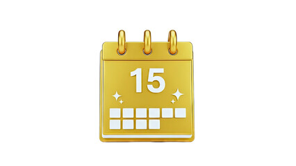Golden Calendar with Number 15