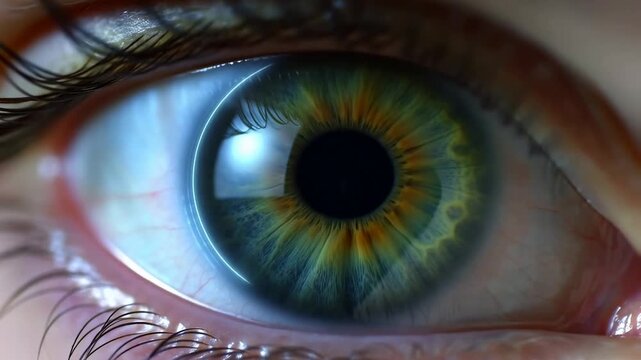 Human eye closeup: capturing pupil dilation and color dynamics in real time