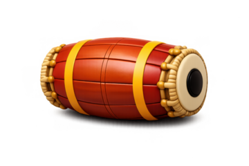 Traditional mridangam illustration for musical projects and designs