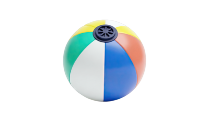 Colorful Beach Ball on White Background