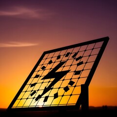 Solar panel at sunset