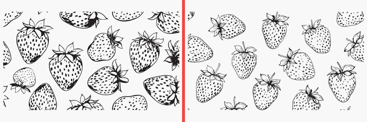 strawberry illustration vector, fruit sketch clipart, berry drawing svg, hand drawn strawberry art, botanical fruit illustration, black fruit sketches, nature food vector art, strawberry design set, b © Geetaroy