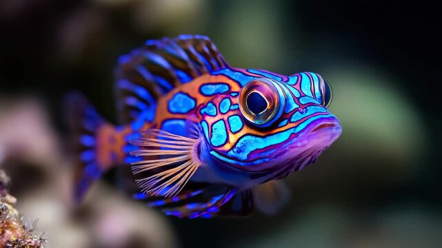 small tropical mandarinfish wildlife video
