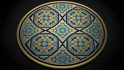 Ornate circular table with intricate patterns