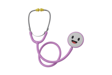 Cute cartoon stethoscope with smiling face