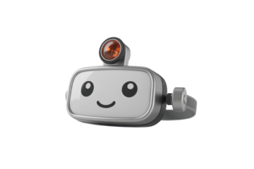 Cute robot headwear with orange light