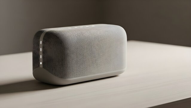 Modern electronic device on a table with neutral colors and soft lighting