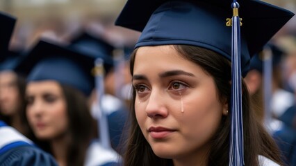 Young Woman Wearing Graduation Cap.