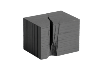 Grey Cube Partially Cut