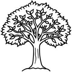Obraz premium Locust tree line art vector