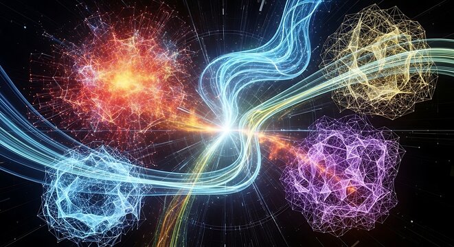 Quantum Entanglement and Subatomic Particle Interaction.