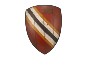 Medieval shield with diagonal stripes
