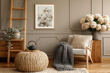 tranquil room decor with flowers and natural elements