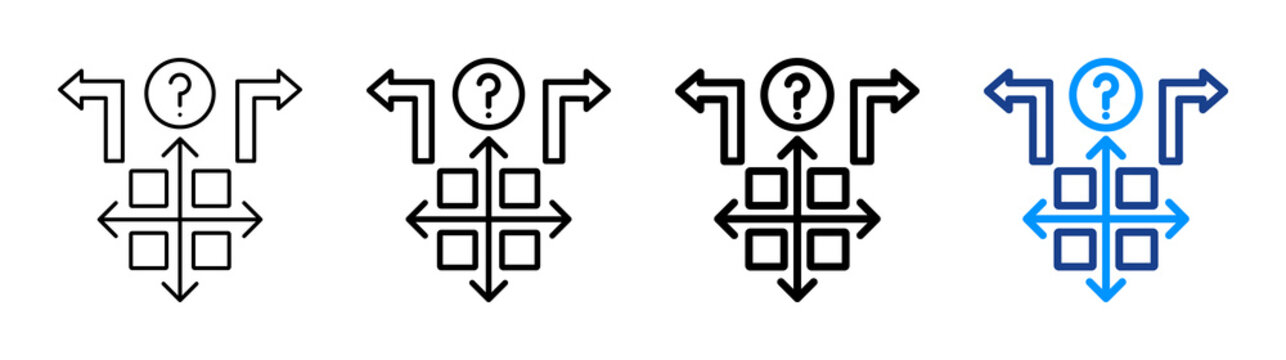 Decision Matrix Icon Different Style Outline Collection Set
