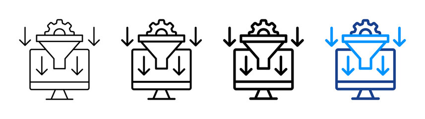 Bottleneck Icon Different Style Outline Collection Set