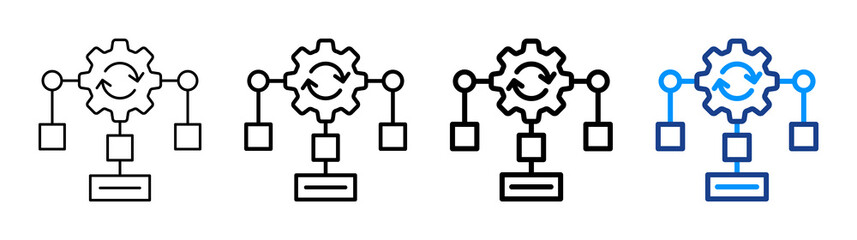 Process Mapping Icon Different Style Outline Collection Set