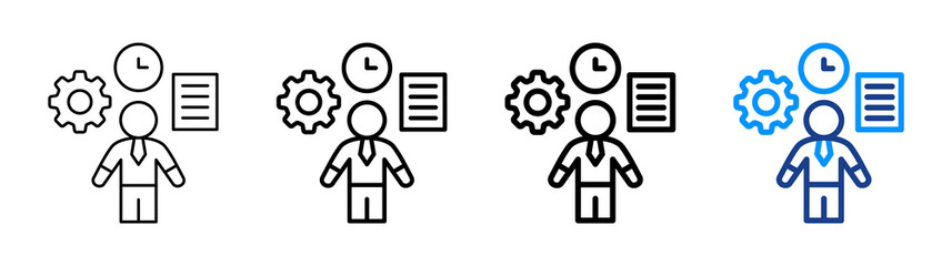 Multitasking Icon Different Style Outline Collection Set